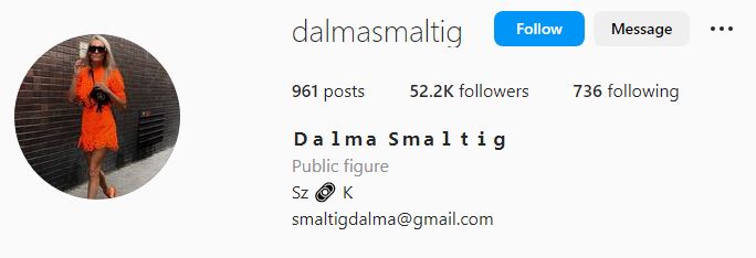 Smaltig's Instagram account