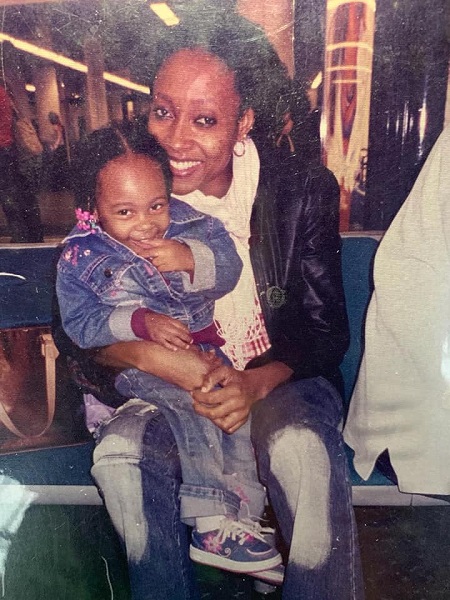 Susan Pwajok childhood picture with her mother