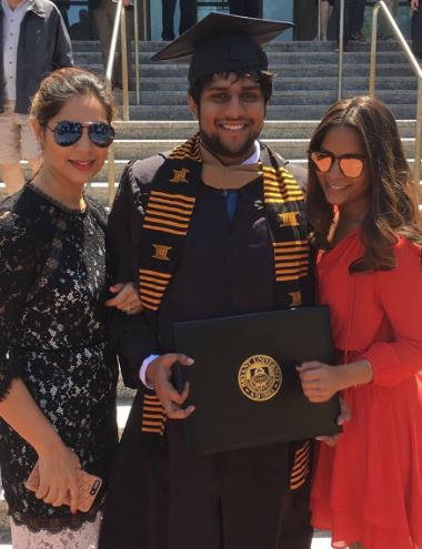 Upasana Kamineni with her sister and brother