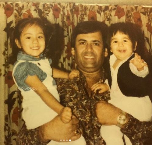 Young Thadani with her brother and sister