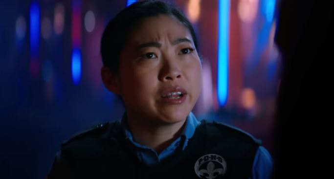 Actress Awkwafina as Rebecca Quincy