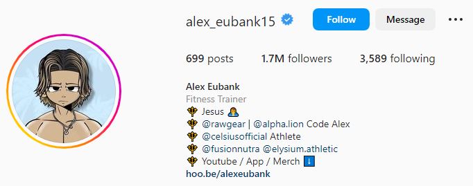Alex's Instagram account