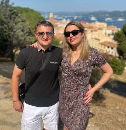 Amandine Pellissard with her husband