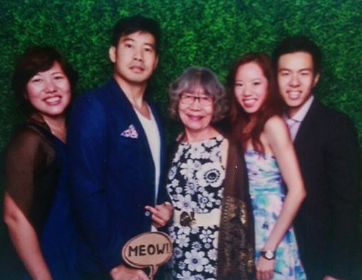 An old photo of Timothy with his family