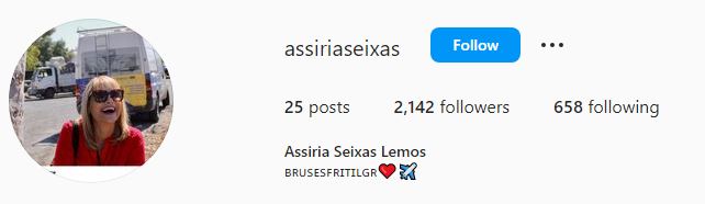 Assíria's Instagram account