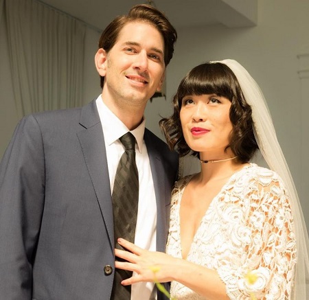 Atsuko Okatsuka with her husband