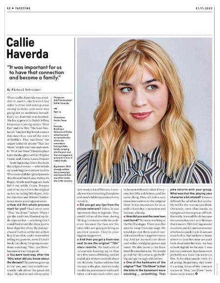 Callie on Variety Magazine