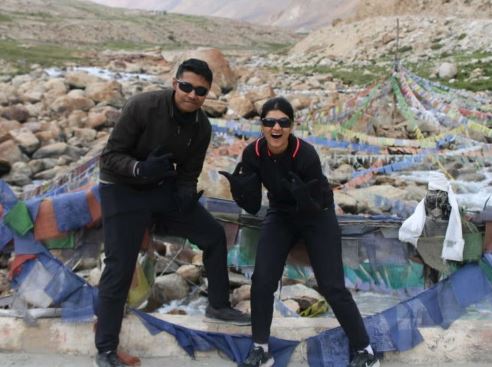 Captain Shiva Chauhan with her friend