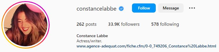 Constance's Instagram account