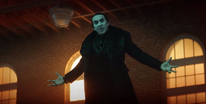 Count Dracula is played by Nicolas Cage