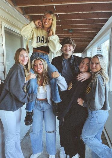 Dylan Mortensen with roommates
