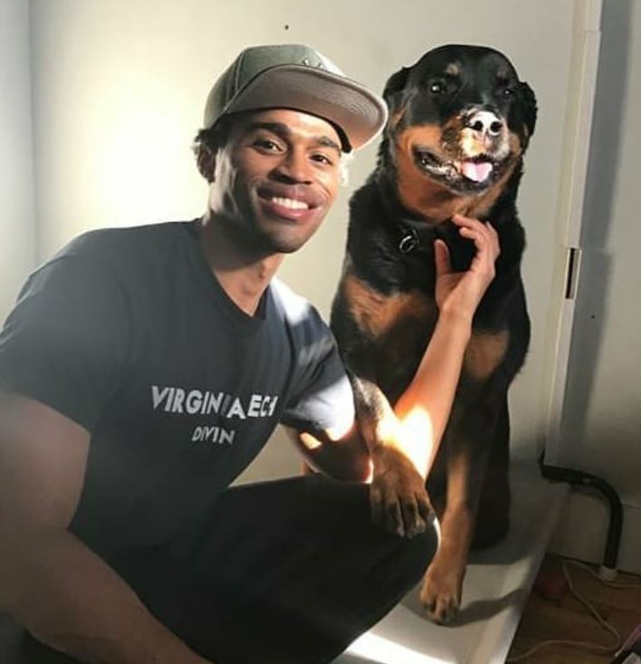 Kyle Bary and his pet dog