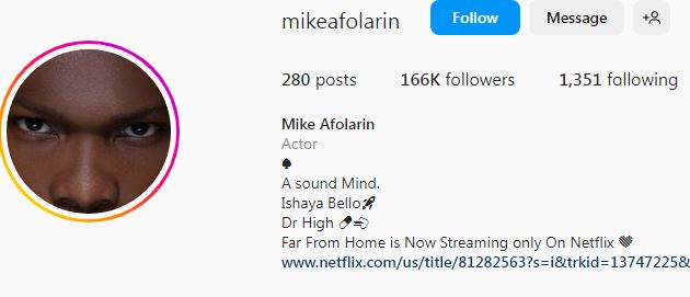 Mike Afolarin IG handle