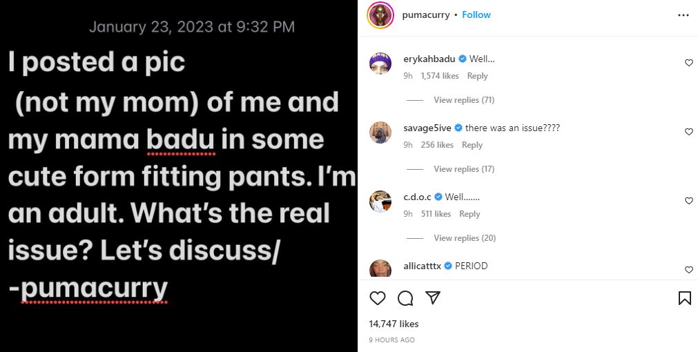 Puma Curry's IG Post
