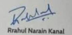 Rahul Narain Kanal signature