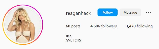 Reagan's Instagram account