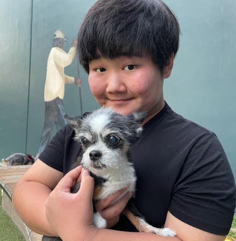 Reyn and his pet dog