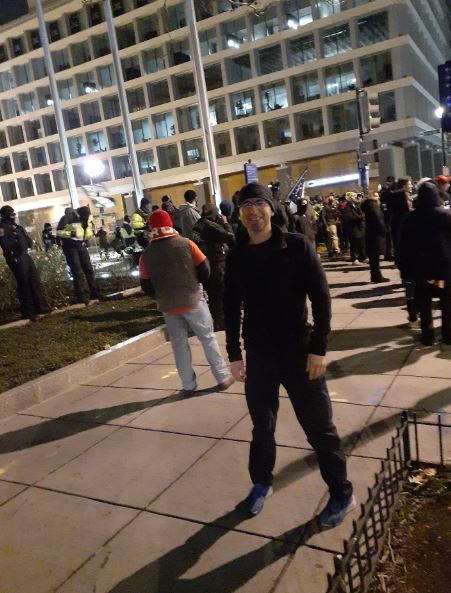 Solomon Pena at the pro-Trump rally