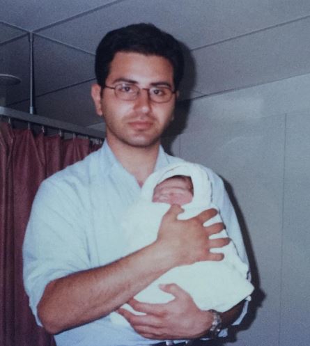 Thomas Yassmin childhood picture with father