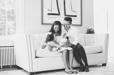 Veronica Tejera with her kids and husband