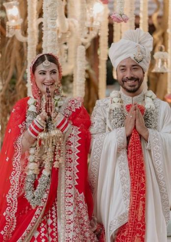 Abhishek Pathak with his wife Shivaleeka Oberoi