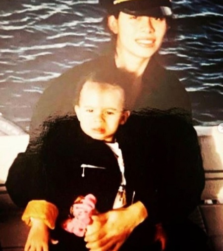 Alejandra Genevieve Oaziaza with her son Randy Jackson Jr