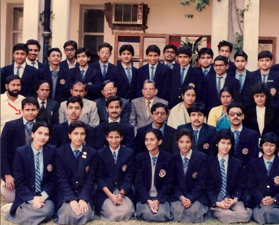 An old photo of Ashwani with his school friends