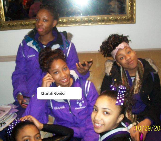 An old photo of Chariah with her friends