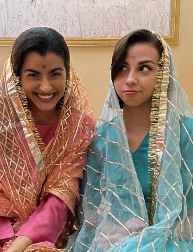 Ayesha Kanga with her sister