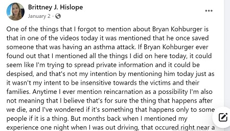 Brittney Hislope January 2 post