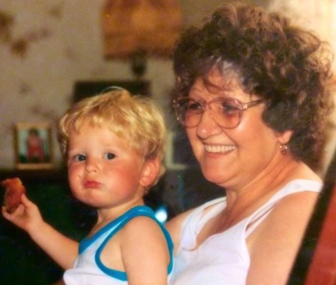 Childhood photo of Ross with his grandmother