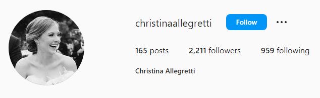Christina's Instagram account