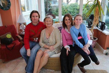 Deirdre Purcell with her son and his wife