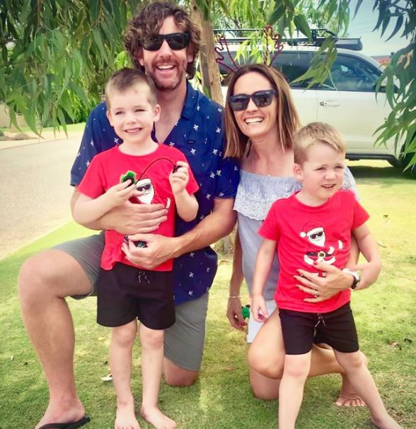 Duncan Pugh with his wife and sons