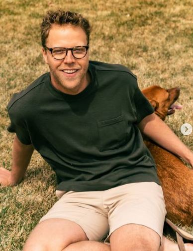 Dylan Brown with pet dog