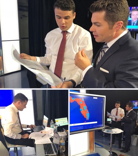 Dylan Lyons as a reporter