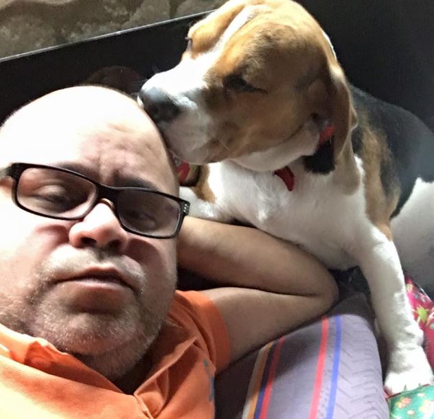 Gujral and his pet dog