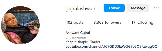 Gujral's Instagram account
