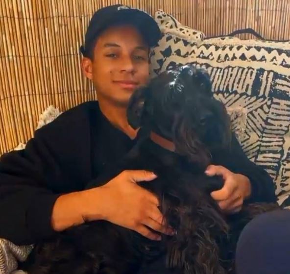 Jaafar with his pet dog