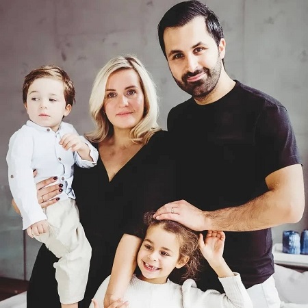 Kian Niroomand with his wife and kids
