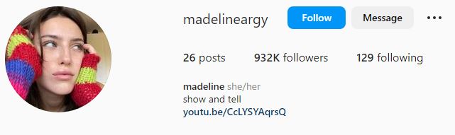 Madeline's Instagram account