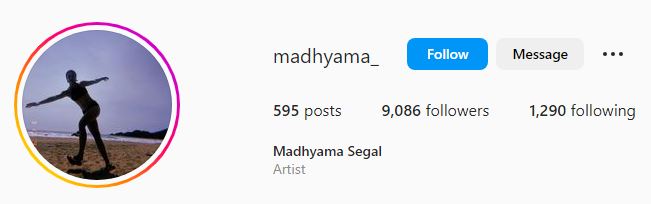 Madhyama's Instagram account