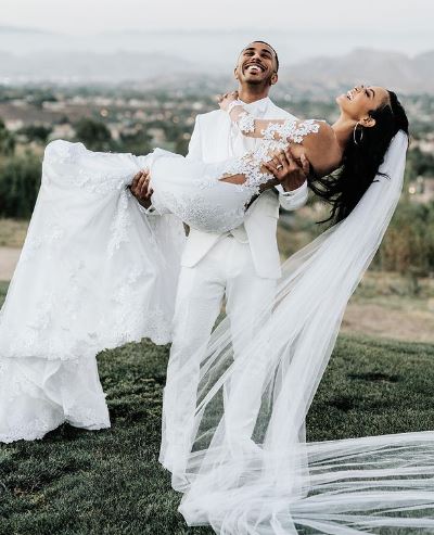 Miya Dickey and Marques Houston's wedding photo