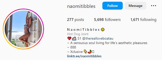 Naomi's Instagram account