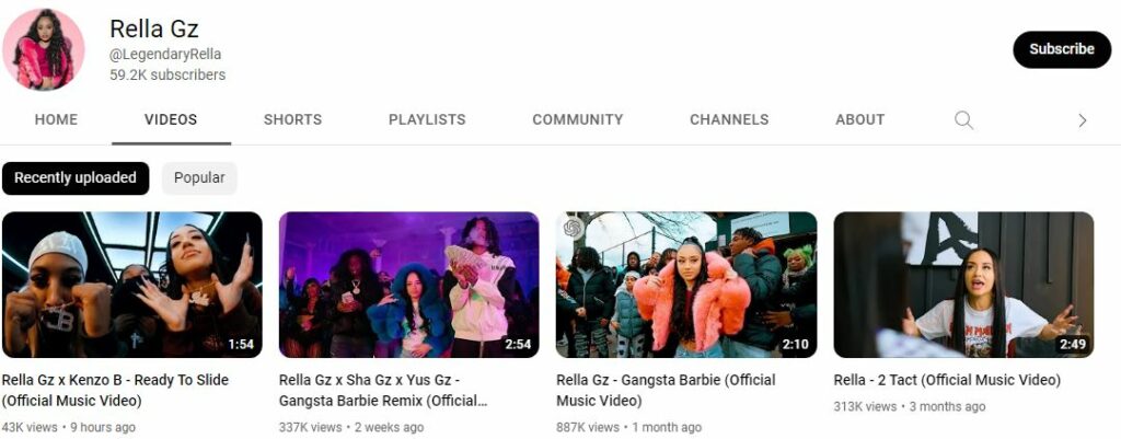 Rella's Youtube channel