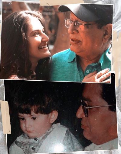 Shivaleeka Oberoi with Maternal Grandfather