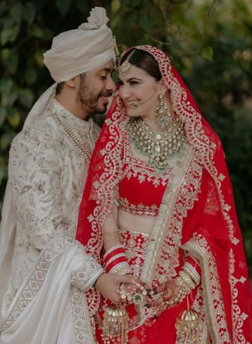 Shivaleeka Oberoi with her husband Abhishek Pathak