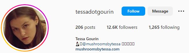 Tessa's Instagram account