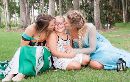 Tristyn Bailey with her elder sisters