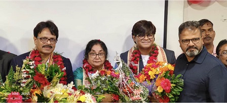Akash Acharya with his father and mother